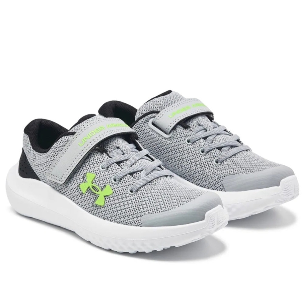 Under Armour Kids Gray and Green Sneakers